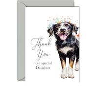 Thank You Cards for Daughter - Party Dog - Thankyou Cards for Daughter from Dad Mum, Heartfelt Appreciation Card 5x7 Inch Thank You So Much Greeting Cards