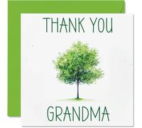 Thank You Cards for Grandma - Colourful Green Tree - Thankyou Cards for Her Women, Heartfelt Appreciation Card, 145mm Thank You So Much Greeting Gifts