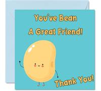 Thank You Cards For Him Her - Bean Great Friend Pun - Thankyou Cards for Him Her Men Women, Heartfelt Appreciation Card, 145mm Thank You So Much Greeting Gifts
