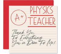 Thank You Cards for Physics Teacher - A+ Teacher - Thankyou Cards for Him Her Men Women Teacher, Heartfelt Appreciation Card, 145mm Thank You So Much Greeting Gifts