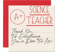 Thank You Cards for Science Teacher - A+ Teacher - Thankyou Cards for Him Her Men Women Teacher, Heartfelt Appreciation Card, 145mm Thank You So Much Greeting Gifts