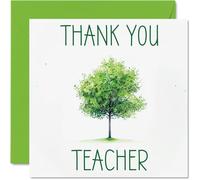 Thank You Cards for Teacher - Colourful Green Tree - Thankyou Cards for Him Her Men Women, Heartfelt Appreciation Card, 145mm Thank You So Much Greeting Gifts