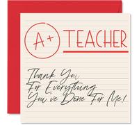 Thank You Cards for Teacher Teacher - A+ - Thankyou Cards for Him Her Men Women Teacher, Heartfelt Appreciation Card, 145mm Thank You So Much Greeting Gifts