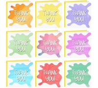 Thank You Cards Multipack Thankyou Cards Multi Pack of 24 Colourful Card’s With Yellow Envelopes For Wedding Baby Shower Women Kids Children Birthday Party Thankyous Christmas