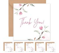 Thank You Cards Multipack with Envelopes - Thank You Teacher Cards - Wedding Teaching Assistant Nurses Doctors Small Business Kids Friend Single Large For Women - Pack of 5