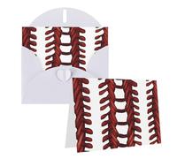 Thank You Cards Set Of 1 With Envelopes, Baseball Softball Laces 4x6 Inch Greeting Cards Elegant Blank Card For Personalized Notes Formal All Occasion Card Suitable For Small Business, Baby Shower