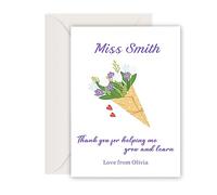 Thank You Cards Thank You Gift Personalised Teacher Gifts Thanks You Teacher Cards Greeting Card A5 Card with Envelopes for Women Men TeachersTutor Teaching Assistant End of Term Gifts(Design3)