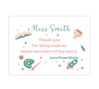 Thank You Cards Thank You Gift Personalised Teacher Gifts Thanks You Teacher Cards Greeting Card A5 Card with Envelopes for Women Men Teachers Tutor Teaching Assistant End of Term Gifts(Design4)