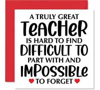 Thank You Cards - Truly Great Teacher - Thankyou Cards for Him Her Men Women, Special Appreciation Card, 145mm Heartfelt Thank You So Much Greeting for Gifts