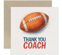 Thank You Coach Card - American Football Player - Simple Appreciation Design - Great Gift for Mentor or Trainer - Blank Inside with Envelope