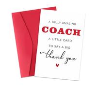 Thank You Coach Card, Coach Appreciation Gifts for Men & Women, Basketball, Soccer, and Teacher Gift, Retirement Birthday Thank You Cards, 5x7 Inches with Envelopes