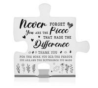 Thank You Desk Sign for Coworker Teacher Nurse Volunteer, You Are the Piece That Made the Difference Gift, Office Decor Appreciation Keepsake for Women Men Retirement Promotion PD014