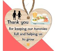 Thank You Dinner Lady Heart Plaque - Exquisite Handcrafted Wooden Keepsake, Sentimental Gift from School or Nursery Children, End-of-Term Gratitude