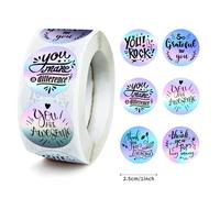Thank You Dot Stickers Roll for Packaging|Self Adhesive Labels for Small Business, Handmade Goods, Greeting Cards, Business Greeting Cards, Gift Wraps.|(500 Labels/Roll,6 Designs)