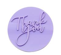Thank You Embosser Stamp Thank You Custom Cookie Stamps 3D Design Personalised Biscuit Stamp for Baking Round Fondant Stamps for Icing Fondant Cupcake Biscuits Cake Decoration