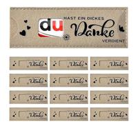 Thank You Felt Chocolate Cases - "Hast ein dickes Danke verdient" - Pack of 12 Gift Wraps for Teachers, Coworkers, Helpers, and Customers - No Chocolate Included