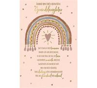 Thank you for a beautiful baby Granddaughter Greeting Card, Pink Rainbow Design with Gold Foil,