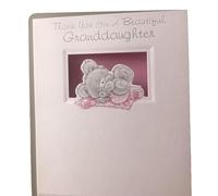 Thank You For A Beautiful Granddaughter Card. Cute Teddy Rolling On A Rug.