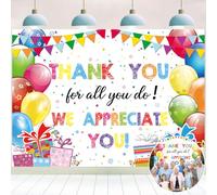 Thank You for All You Do Backdrop We Appreciate You Staff Teachers Doctor Professors Photo Backdrop Nurses Day Graduation Retirement Appreciation Party Decor (6x4FT（180x120cm）)