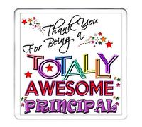 THANK YOU FOR BEING A TOTALLY AWESOME PRINCIPAL GIFT COASTER, Matching Items Are Available. Ideal Thank You Head Teacher Gift.