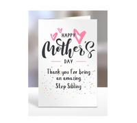 Thank you for being an amazing, Happy Mother's Day Card for Step Sibling, gifts for men, women, him, her, boy, girl, female, male, presents, from, A5-250_201