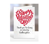 Thank you for being an amazing, Happy Valentines Day Card for GodDaughter, gifts for men, women, him, her, boy, girl, female, male, presents, from, A5-249_98