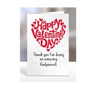 Thank you for being an amazing, Happy Valentines Day Card for Godparent, gifts for men, women, him, her, boy, girl, female, male, presents, from, A5-249_101
