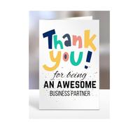 Thank you for being an awesome Business Partner card, Happy Birthday, gifts for men, women, male, female, him, her, presents for Christmas, to say, A5-143_40