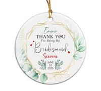 Thank You For Being My Bridesmaid Christmas Decorations Double Sided Tree Decorations Beautiful Xmas Pendant For Wedding Home Decor Holiday