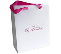 Thank You for Being My Bridesmaid Gift Bag Wedding Gift Bag (Portrait (10 X 8 X 4 Inch) White/Pink)