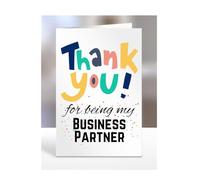 Thank you for being my Business Partner card, Happy Birthday, gifts for men, women, male, female, him, her, presents for Christmas, to say, A5-148_40