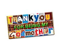 Thank you for Being My God Mother Chocolate Bar Wrapper Label Novelty Gift Present for Baptism, Christening #609 (Without Chocolate Bar)
