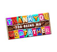 Thank you for being my Godfather Chocolate Bar Wrapper Novelty Gift present for Marriage Wedding Engagement Birthday Baby shower Christmas (#1357) (with chocolate bar)