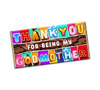 Thank you for being my Godmother Chocolate Bar Wrapper Novelty Gift present for Marriage Wedding Engagement Birthday Baby shower Christmas (#1356) (without chocolate bar)