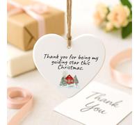 Thank You for Being My Guiding Star This Christmas - Teacher Acrylic Heart Ornament, Festive Holiday Keepsake Decoration Gift