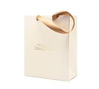 Thank You for Being My Maid of Honour Gift Bag Wedding Gift Bag (Portrait (10 X 8 X 4 Inch) Ivory/Gold)