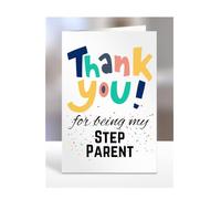 Thank you for being my Step Parent card, Happy Birthday, gifts for men, women, male, female, him, her, presents for Christmas, to say, A5-148_187