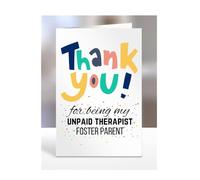 Thank you for being my upaid therapist Foster Parent card, Happy Birthday, gifts for men, women, male, female, him, her, presents for Christmas, to say, A5-146_88