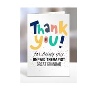 Thank you for being my upaid therapist Great Grandad card, Happy Birthday, gifts for men, women, male, female, him, her, presents for Christmas, to say, A5-146_112