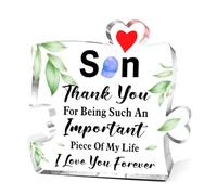 Thank You for Being Such an Important Piece of My Life Acrylic Puzzle Piece Decor,Son Gift From Mom,Son Birthday Gift Ideas Desk Decor,Gifts for Sons Adult