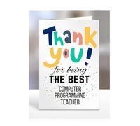 Thank you for being the best Computer Programming Teacher Card, Thanks, Thankyou, Miss you, Goodbye, Farewell, Gifts for men, women, presents for Christmas, A5-156_40
