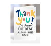 Thank you for being the best Mandarin Chinese Teacher Card, Thanks, Thankyou, Miss you, Goodbye, Farewell, Gifts for men, women, presents for Christmas, A5-156_111