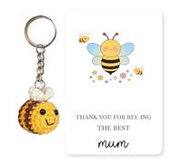 Thank You for being the Best mum gift, Handmade Bee Keyring with Thank You Card,Mother's Day G-ift, Birthday Gift for Mum, Bee Keyring, Unique Bee Gift for M-um,Appreciation Gift for Mom, Mother's Day