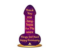 'Thank You for Being There for Me When Things Get Hard' Design - Humorous and Romantic Gift for Anniversaries, Valentine's Day, or Just Because (Purple., Mdf Wood 13.5cm x 7cm)