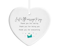 Thank You For Caring For Being You For Everything Thanks Thoughtful Wording Ceramic Heart Ornament