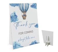 Thank You For Coming Please Take One Sign(8 x 11 Inch Table Sign with Holder), Blue Bear Theme, Baby Shower/Bridal Shower Decoration Sign, Baby Shower Favor Sign-BSLP14