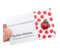 Thank You For Helping Me Grow | Button Wishes Sew On Token | Cracker Filler