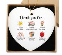 Thank You for Helping Me Grow Hanging Christmas Ornament Teacher Gift for Women Men Daycare Appreciation Gifts Retirement Birthday End Year Gifts for Preschool Kindergarten Teachers