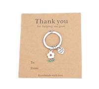 Thank You for Helping Me Grow Keyring, Inspirational Gift for Women, Perfect for Birthday Gifts, Personalised Gifts Keychain with Flower Pendant, Cute Keychain for Friends, Colleagues and Loved Ones