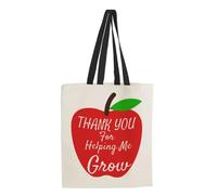Thank You For Helping Me Grow, Thanksgiving Gift, Shopping Bag, Tote Bag. (Black Handle)